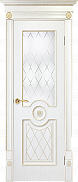 Межкомнатная дверь шпон натуральный Юркас Премиум Флоренция-3, Эмаль золото Мателюкс матовый (фрезеровка 40)