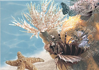 Панно из керамической плитки Beryoza Ceramica Лазурь Морской мир бирюзовый декор 9 250х350