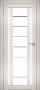 Межкомнатная дверь экошпон Юни Амати 11, Эшвайт (белое стекло)