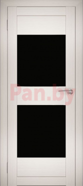 Межкомнатная дверь экошпон Юни Амати 15, Эшвайт (черное стекло) фото № 1