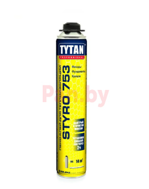 Клей-пена монтажная Tytan Professional Styro 753 для теплоизоляции, 750 мл фото № 1