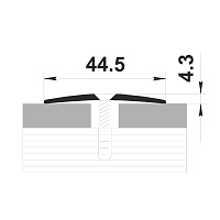 Порог Best Profile A45 44,5 мм РЕ Бронза 1350 мм