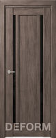 Межкомнатная дверь царговая экошпон Deform Серия D D13, Дуб шале графит Черный лак