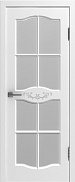 Межкомнатная дверь эмаль Эстэль Прованс 3, Белая Эмаль Мателюкс Матовый (патина серебро)