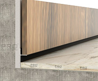 Плинтус универсальный алюминиевый Pro Design Panel 7208 Черный Муар
