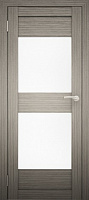 Межкомнатная дверь экошпон Юни Амати 15, Дуб дымчатый (белое стекло)