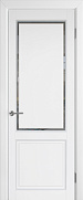 Межкомнатная дверь массив ольхи эмаль Belari Марсель 2 Белая эмаль Матовое стекло