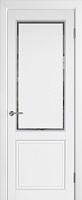 Межкомнатная дверь массив ольхи эмаль Belari Марсель 2 Белая эмаль Матовое стекло