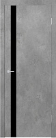 Межкомнатная дверь царговая экошпон Stark ST12 Бетон светлый Черный лак