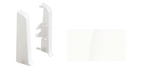 Заглушка для плинтуса ПВХ Ideal Деконика 001-G Белый глянцевый 55 мм (пара)