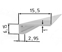 Микроплинтус напольный алюминиевый AlPro13 7067 Mini щелевой неанодированный + 6 пружин