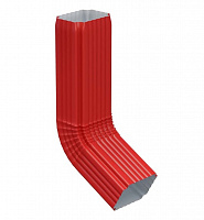Труба водосточная МеталлПрофиль Бюджет 76х102 мм, Красный, 1м с коленом
