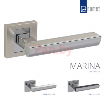 Ручка дверная Nomet Standard Marina T-1561-121.P2-G2 (черный-хром блестящий) фото № 2