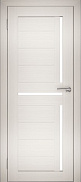 Межкомнатная дверь экошпон Юни Амати 18, Эшвайт (белое стекло)