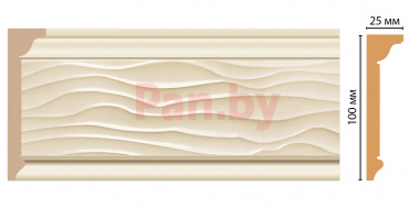 Плинтус потолочный из пенополистирола Декомастер Артдеко D218-61 (100*25*2400мм) фото № 1