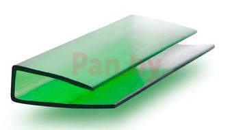 Торцевой профиль для поликарбоната Юг-Ойл-Пласт UP-6 мм зеленый фото № 1