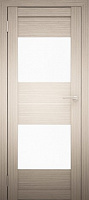 Межкомнатная дверь экошпон Юни Амати 16, Дуб беленый (белое стекло)