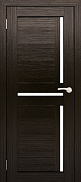Межкомнатная дверь экошпон Юни Амати 18, Дуб венге (белое стекло)