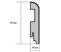 Плинтус напольный МДФ Teckwood Цветной 75 мм, Дуб Лайн