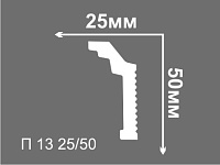Плинтус потолочный из пенополистирола Де-Багет П 13 25х50 мм