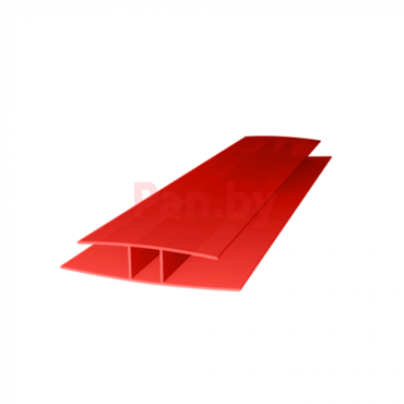 Соединительный профиль для поликарбоната Royalplast неразъемный 8мм красный фото № 1