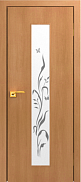 Межкомнатная дверь МДФ ламинированная Юни Стандарт С-5, Миланский орех (художественное стекло)