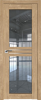 Межкомнатная дверь царговая экошпон ProfilDoors серия XN Классика 2.56XN, Каштан натуральный Мателюкс прозрачный (молдинг алюминий)