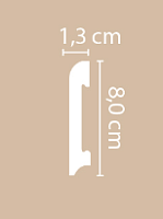 Плинтус напольный из полистирола Декомастер A037 (80*13*2000мм)