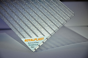 Поликарбонат сотовый Royalplast Колотый лед прозрачный 8 мм
