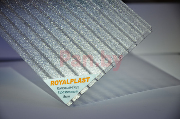 Поликарбонат сотовый Royalplast Колотый лед прозрачный 8 мм фото № 1