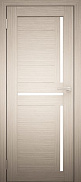 Межкомнатная дверь экошпон Юни Амати 18, Дуб беленый (белое стекло)