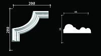 Угловой элемент для лепнины Decor-Dizayn Белая Лепнина C1-DD400