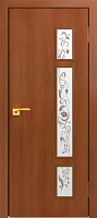 Межкомнатная дверь МДФ ламинированная Юни Стандарт С-53, Итальянский орех (художественное стекло)