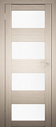Межкомнатная дверь экошпон Юни Амати 2, Дуб беленый (белое стекло)