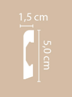 Плинтус напольный из полистирола Декомастер A038 (50*15*2000мм)