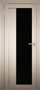 Межкомнатная дверь экошпон Юни Амати 9, Дуб беленый (черное стекло)