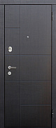Входная дверь металлическая Гарда Роттердам Царга Темный кипарис Черное стекло (правая)
