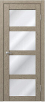 Межкомнатная дверь царговая экошпон МДФ Техно Профиль Dominika 124 Дуб капучино (стекло белое)