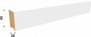 Декоративная интерьерная рейка из МДФ Stella Ривьера Белая 2700х40х30