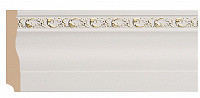 Плинтус напольный из полистирола уплотненного Декомастер Белый с золотом 153-54 (95*15*2400мм)