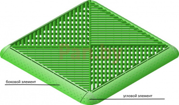 Угловой элемент газонной решетки ПВХ Альта-Профиль зеленый фото № 2