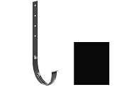 Кронштейн (держатель) водосточного желоба Krop PVC 130/90 длинный, металл для ПВХ, черный, RAL 9005