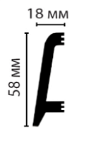 Плинтус напольный из дюрополимера Декомастер D231 (58*18*2000 мм)