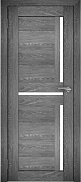 Межкомнатная дверь экошпон Юни Амати 18, Дуб Шале графит (белое стекло)