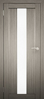 Межкомнатная дверь экошпон Юни Амати 5, Дуб дымчатый (белое стекло)
