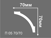 Плинтус потолочный из пенополистирола Де-Багет П 05 70х70 мм