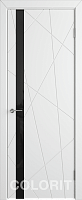 Межкомнатная дверь эмаль Colorit K5 Белая эмаль Черный лак