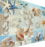 Панель ПВХ (пластиковая) листовая АртДекАрт Мозаика Пляж 955х480х3.2