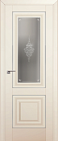 Межкомнатная дверь царговая ProfilDoors серия U Классика 28U, Магнолия Сатинат Мателюкс графит кристалл (молдинг серебро)