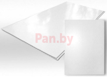 Панель ПВХ (пластиковая) лакированная Dekostar Белый глянец 3000*375*7 фото № 1